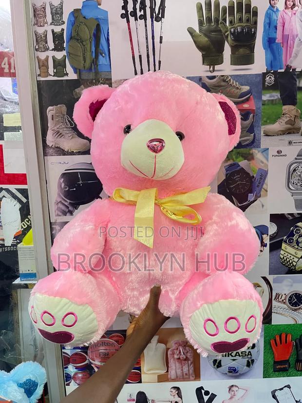 Large Pink Stuffed Teddy Bear - thumbnail 2