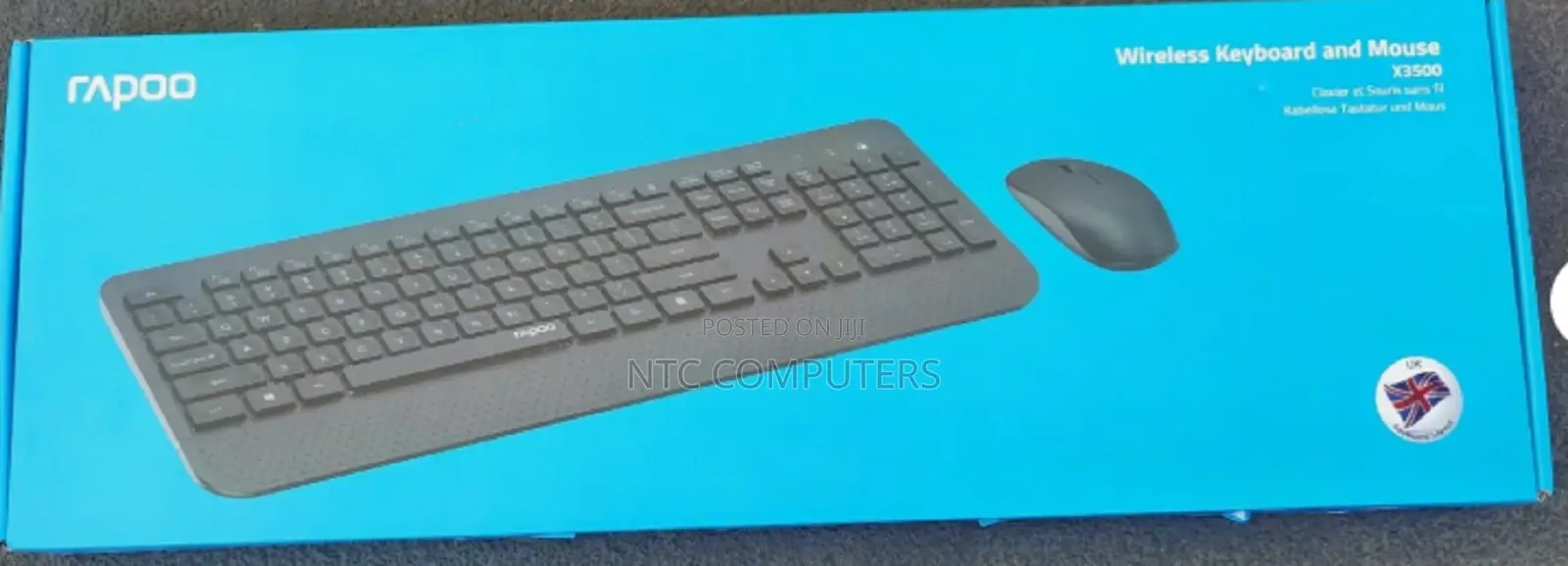 Rapoo Wireless Optical Mouse Keyboard, Black - X3500