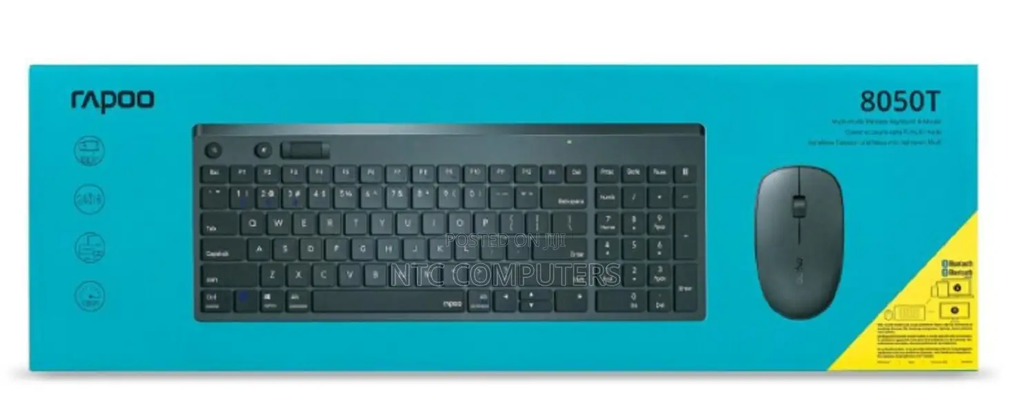 Rapoo Multi-mode Wireless Keyboard Mouse 8050t – Bluetooth
