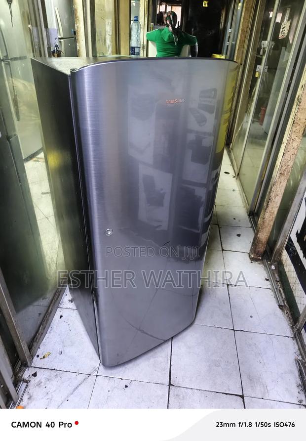 Silver/Grey Single Door Fridge - main view