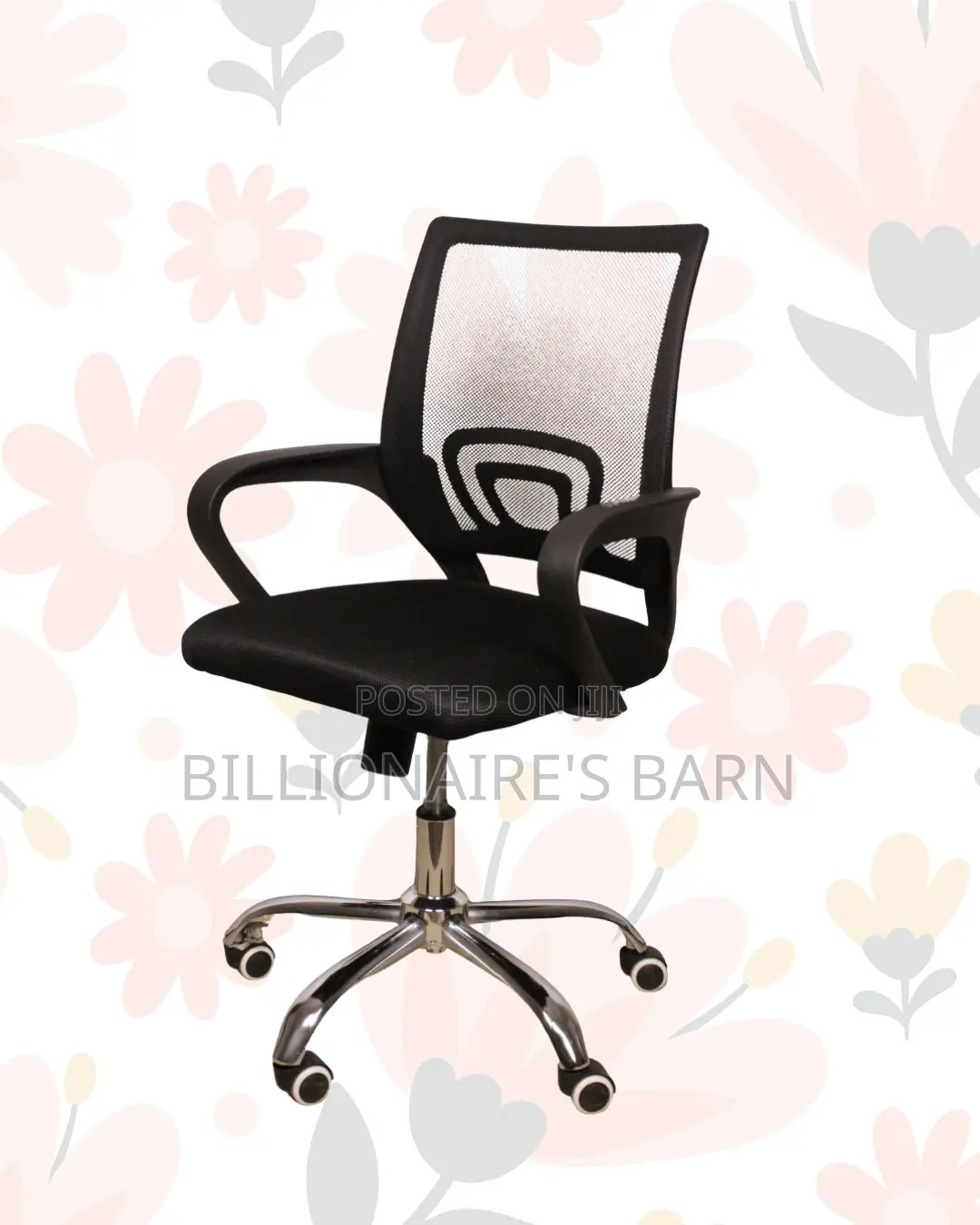 Secretarial Mesh Chair for Office •Workday Comfort, Lower-Back Support