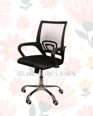 Secretarial Mesh Chair for Office •Workday Comfort, Lower-Back Support