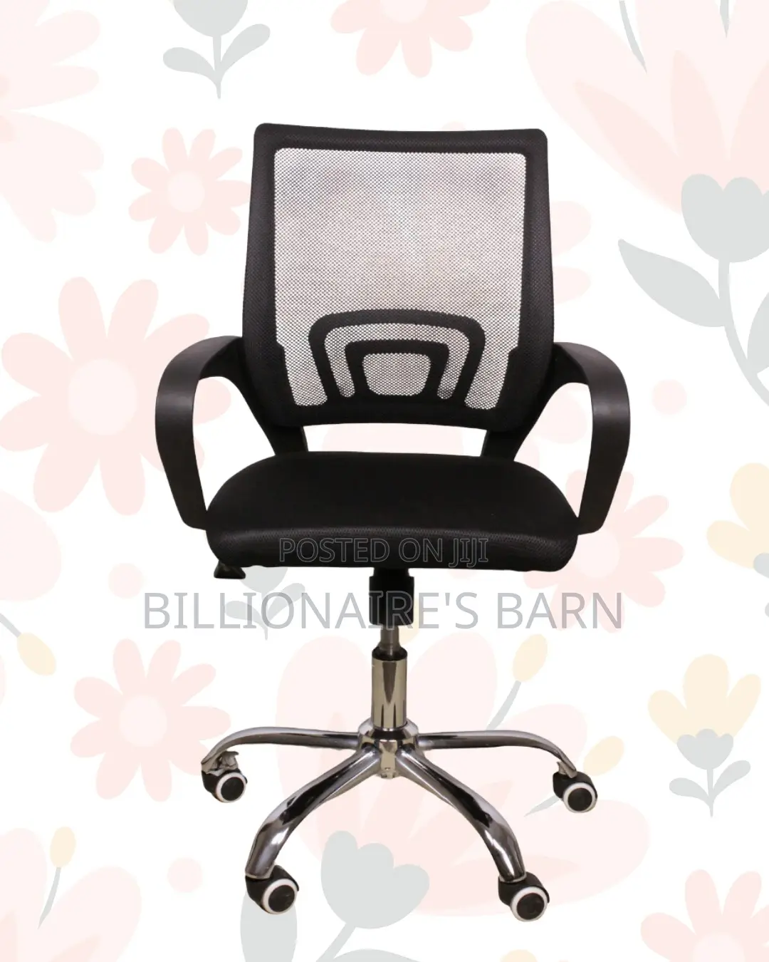 Secretarial Mesh Chair for Office •Workday Comfort, Lower-Back Support
