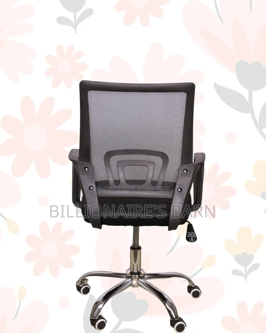 Secretarial Mesh Chair for Office •Workday Comfort, Lower-Back Support