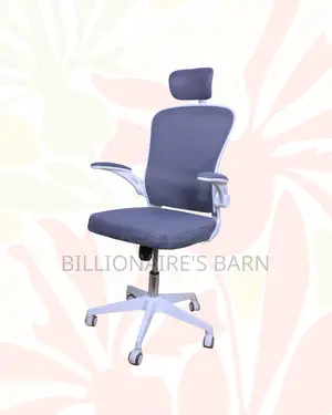 White Office Chair With Flip-Up Arms • Space-Saving Fit