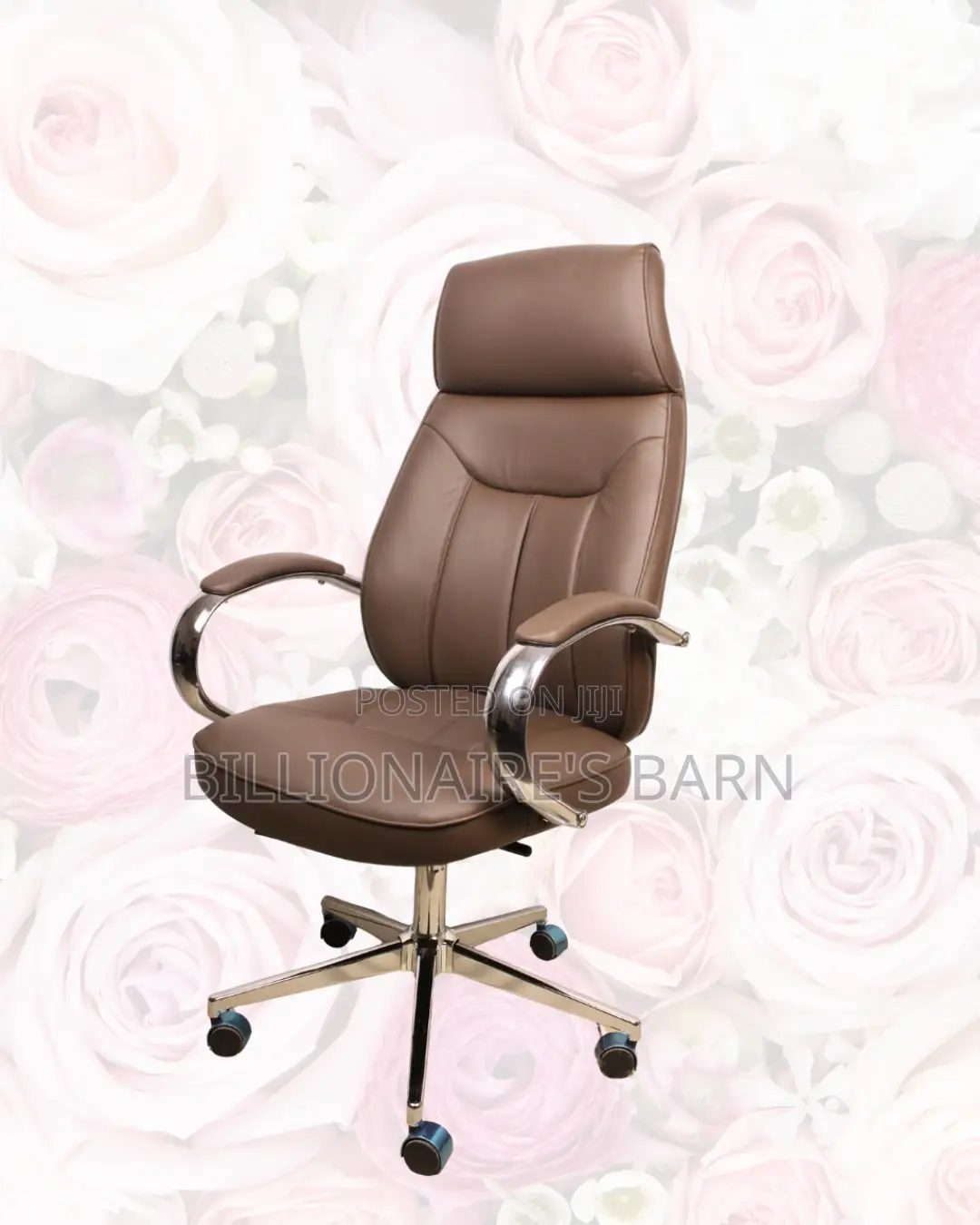 Brown High-Back Chair | All-Day Comfort, Padded Arm Comfort