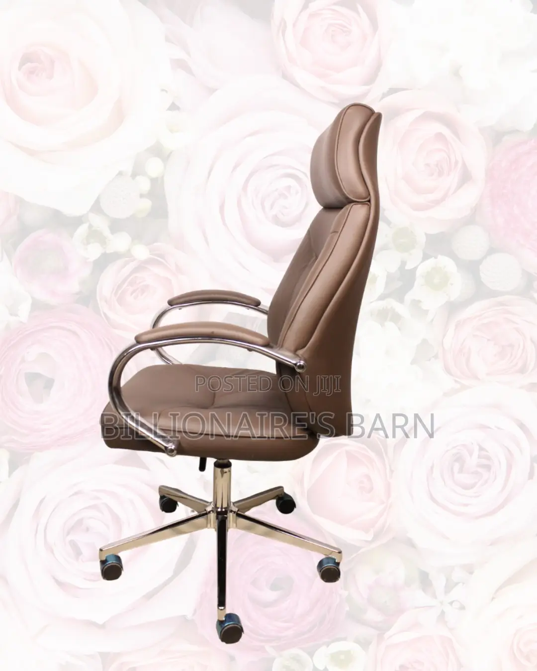Brown High-Back Chair | All-Day Comfort, Padded Arm Comfort