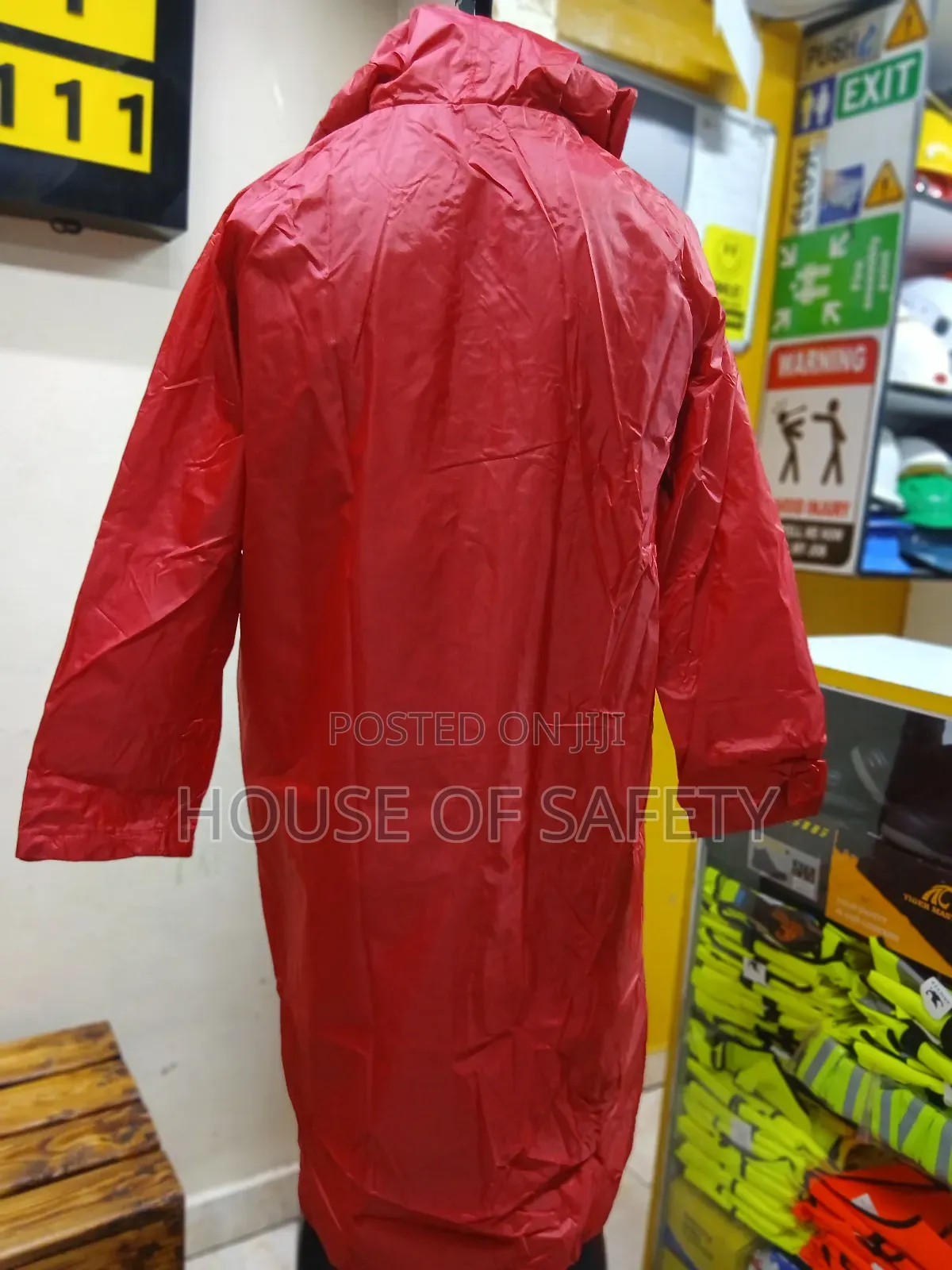 Packability Material Rain Coats Red