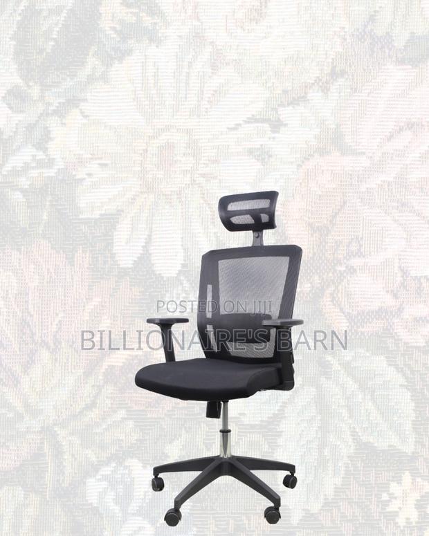 Black Ergonomic Office Chair for Work • Breathable Mesh Airflow - thumbnail 2