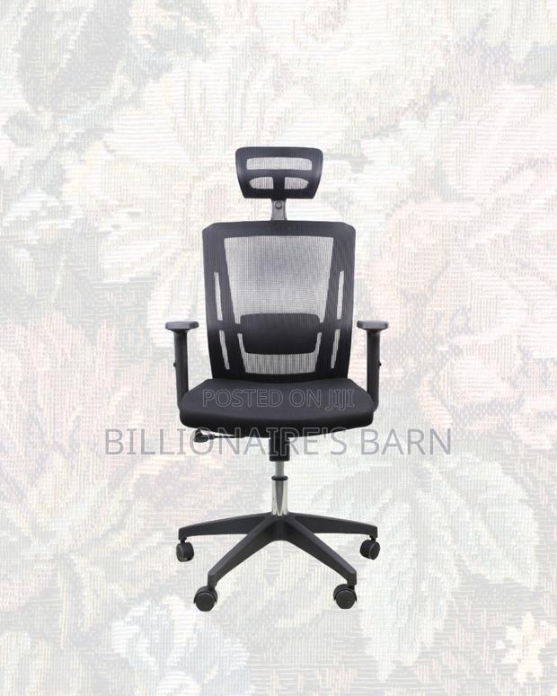 Black Ergonomic Office Chair for Work • Breathable Mesh Airflow - thumbnail 3