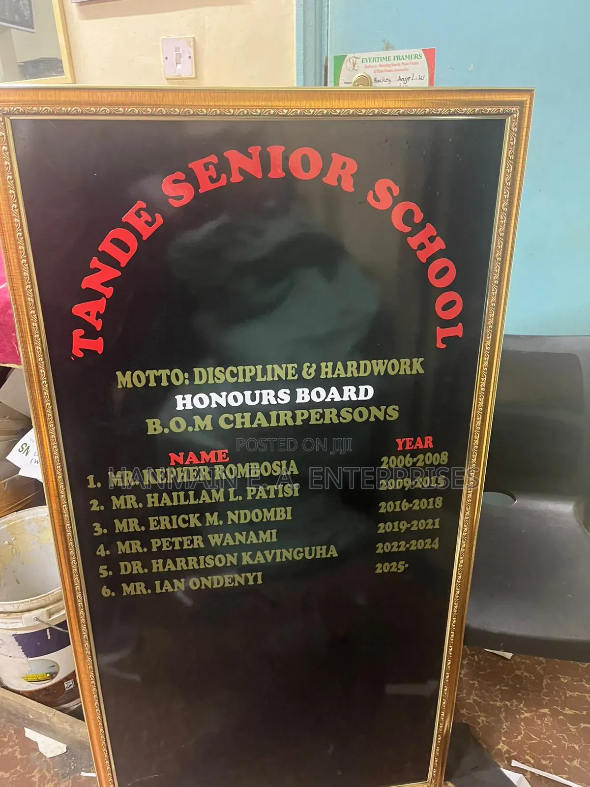 Secondary School Honours Board