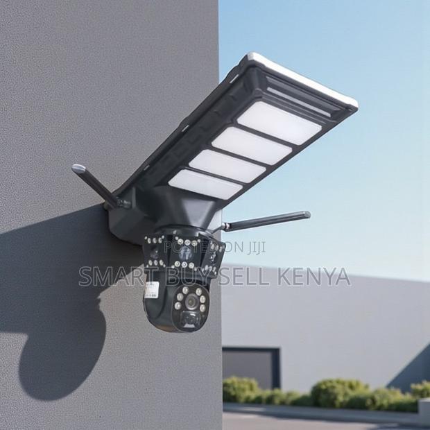 Two in One 12mp 4g PTZ Rotating Dual Lens Camera Solar Street Light