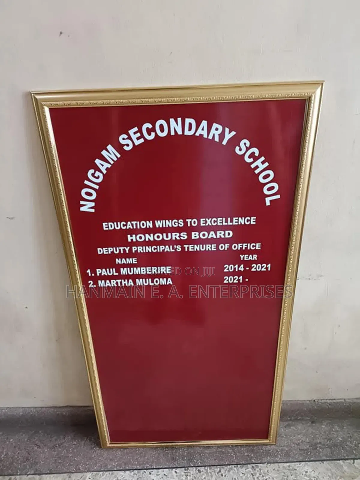 Secondary School Honours Board