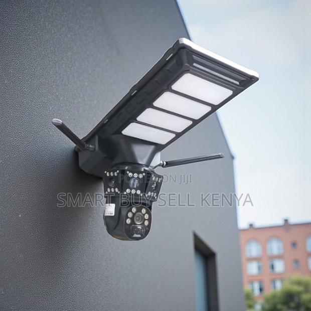Colored Night Vision 12mp 4g PTZ Dual Lens Camera Solar Street Light - main view