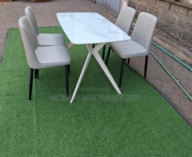 Marble Dinning Table Dinning Chairs - main view