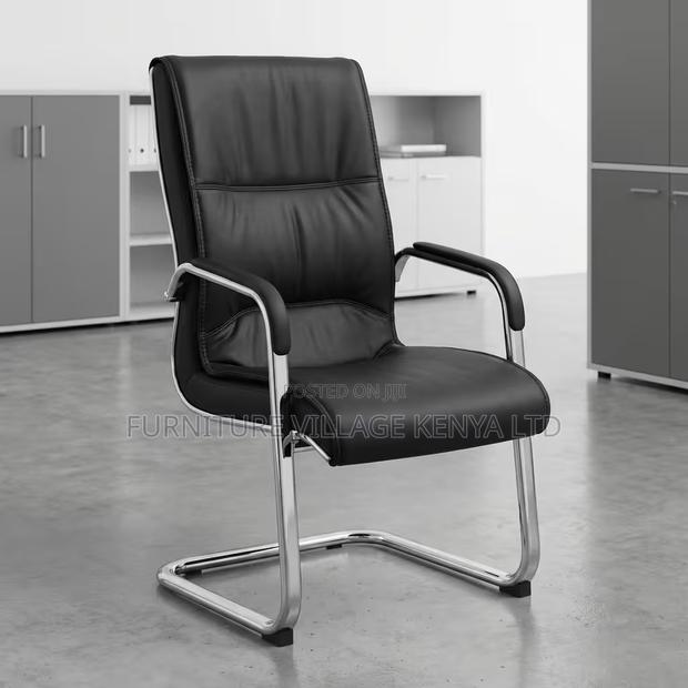 Office Chair; Executive Leather Visitor Office Seat - thumbnail 7