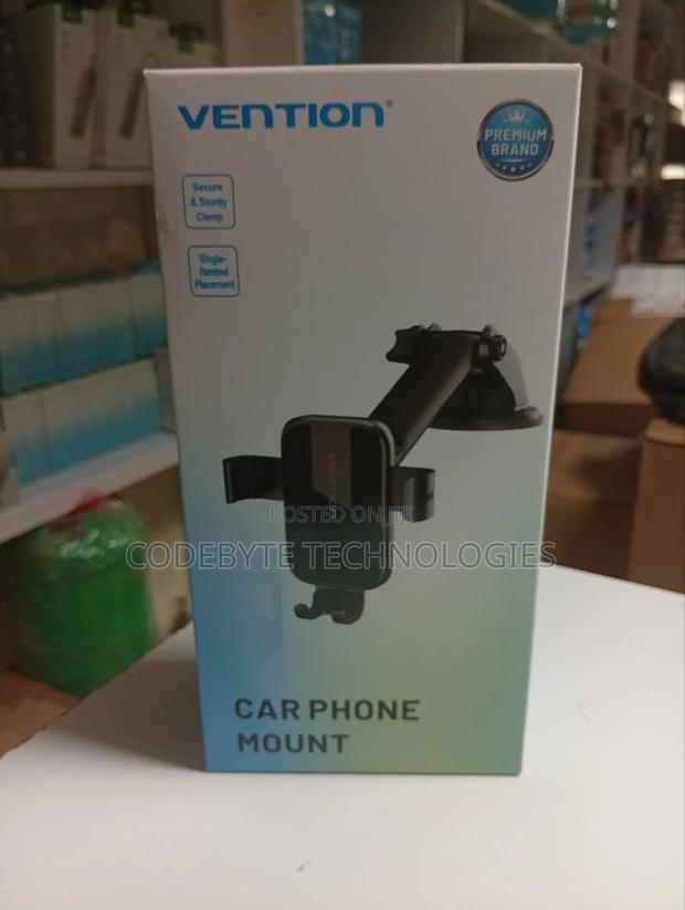 Vention Auto-Clamping Car Phone Mount With Suction Cup Square-Kcob0