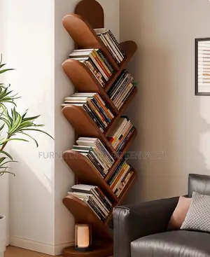 Office Bookshelf; 10-tier Standing Wooden Display Office Bookshelf