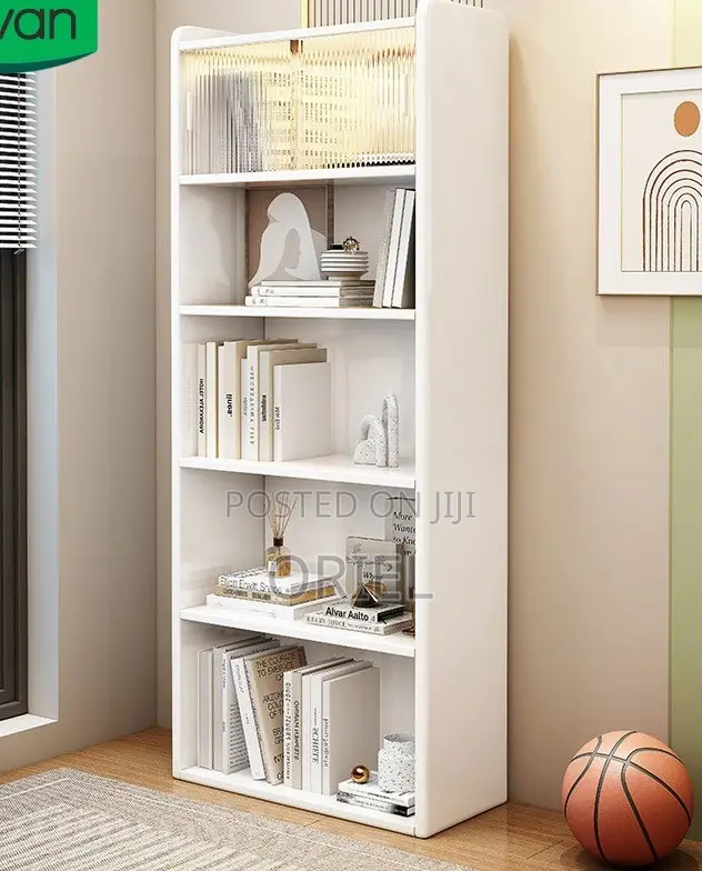 Cabinets; Commercial-Grade 5-Tier Wooden Bookcase