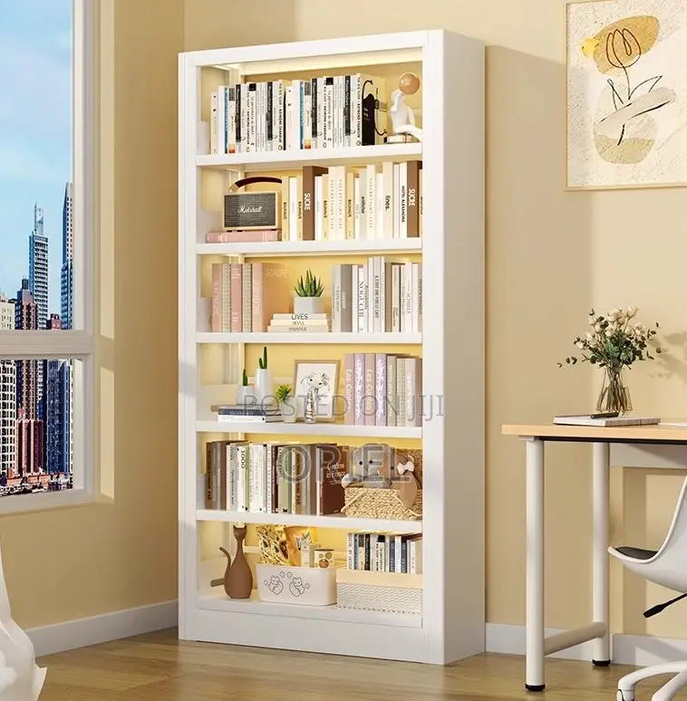 Cabinets; Commercial-Grade 5-Tier Wooden Bookcase
