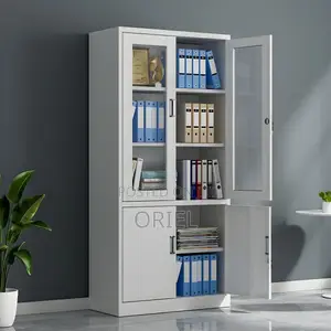 Office Cabinets; Space-Efficient 2-Door Metallic Office Cabinet