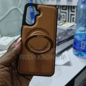 Samsung A56 Leather Back Cover With Magnetic Stand