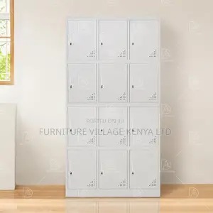 Office Cabinet; Twelve Lockers Metallic Office Cabinet