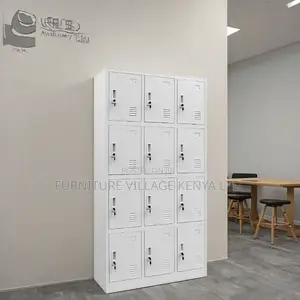 Office Cabinet; Twelve Lockers Metallic Office Cabinet