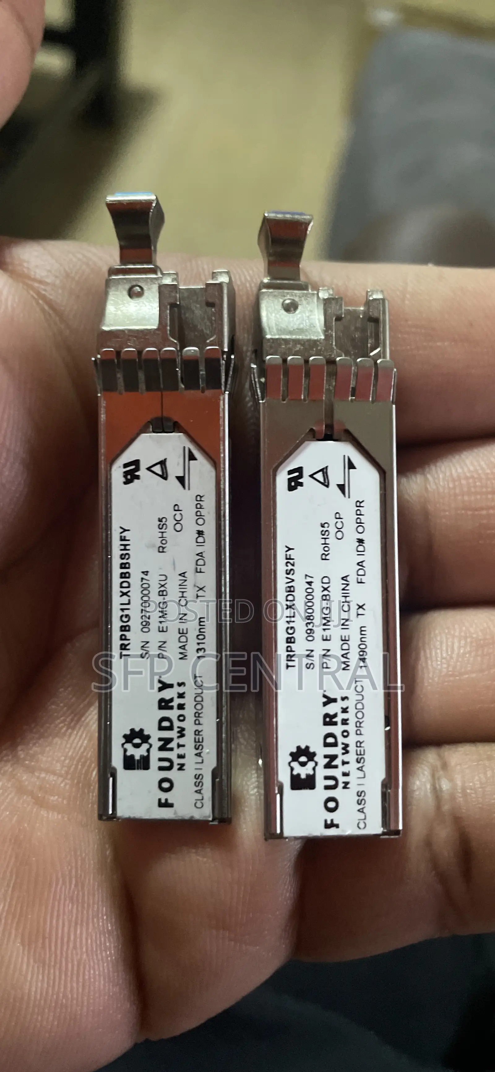 Brocade Bidi SFP for Huawei E1mg-BXD 1490nm/1310nm 10km SMF Pair