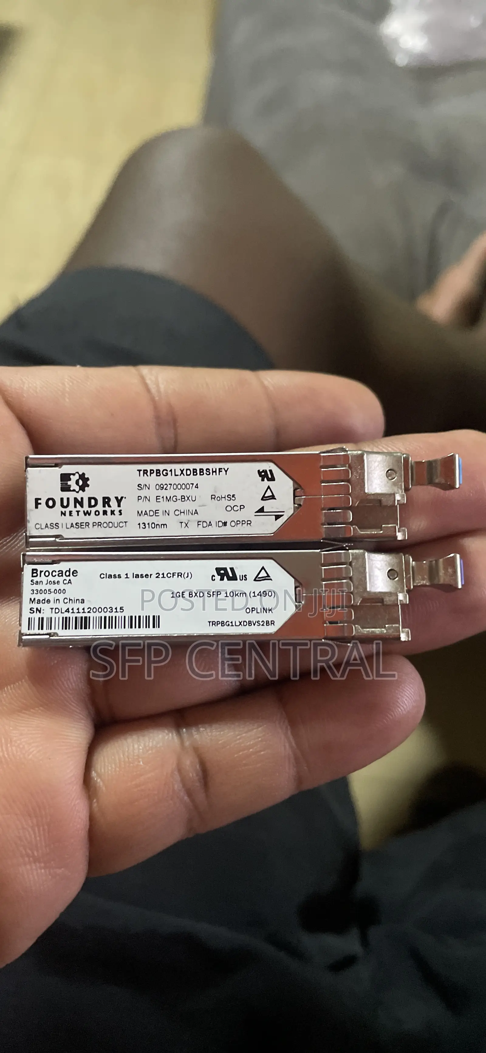 Brocade Bidi SFP for Huawei E1mg-BXD 1490nm/1310nm 10km SMF Pair