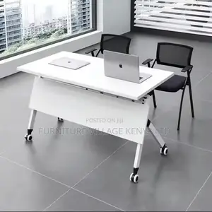 Foldable Table: White Movable Boardroom Table