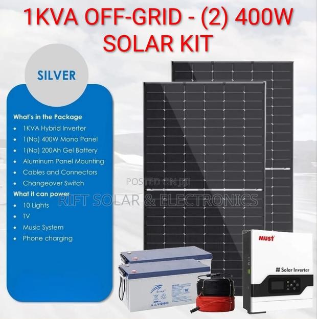 1kva Silver Off Grid Solar Package. - main view