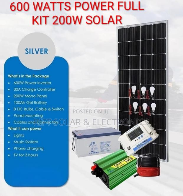 600w Power Inverter -100ah Battery - 200w Solar Panel - 30a Controller - main view