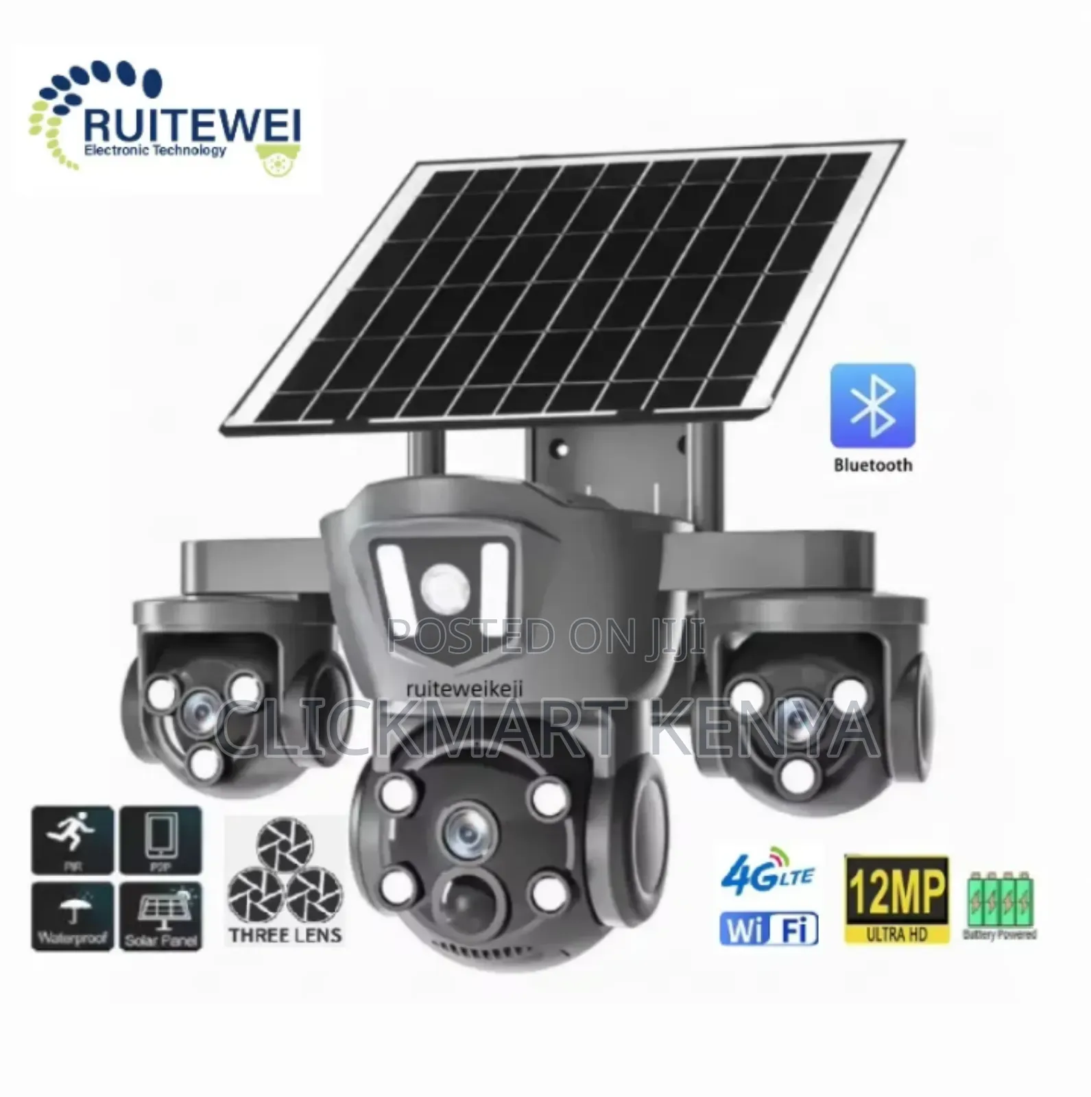 Solar CCTV Camera 3 Lens Wifi Triple Lens Solar CCTV Camera