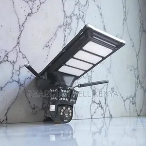 Indoor Security 4g PTZ Rotating Dual Lens Camera Solar Street Light