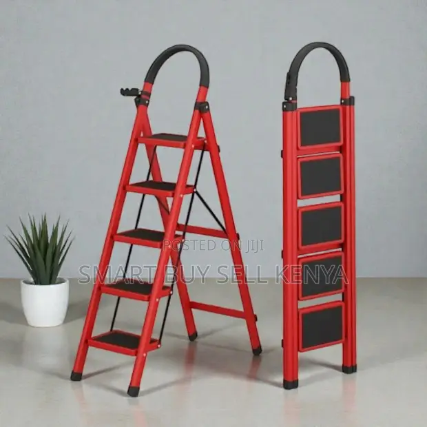 Non Slip Aluminum Secure Grip Steps 5 Step Ladder Stepladder