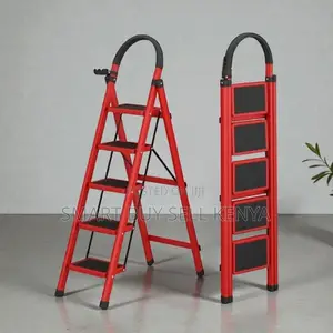 Portable Aluminum Easy Carry Handle 5 Step Ladder Stepladder