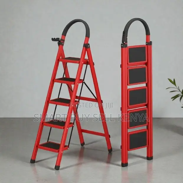 Portable Aluminum Easy Carry Handle 5 Step Ladder Stepladder