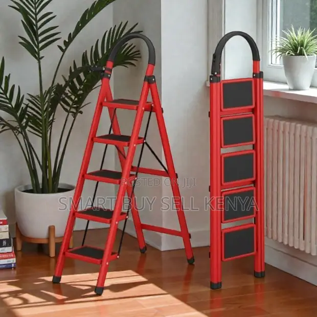 Non Slip Ribbed Steps Stable Base 5 Step Ladder Stepladder