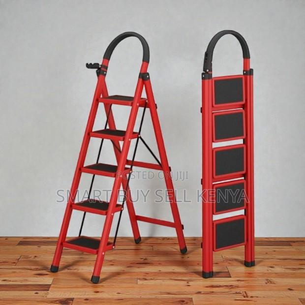 Light Weight Foldable Indoor Utility 5 Step Ladder Stepladder - main view