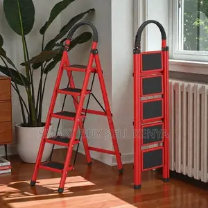 Heavy-Duty Foldable Space Efficient Household 5 Step Ladder Stepladder