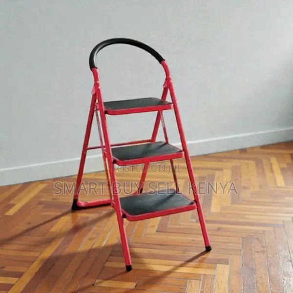Convenient to Use Non-Slip Ribbed Steps 3 Step Ladder Stepladder