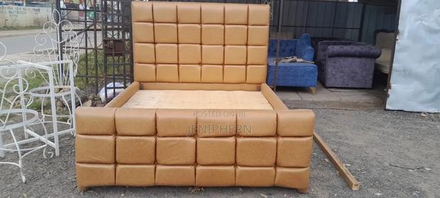 Luxury Caramel Tufted Bed – Modern Statement Piece - thumbnail 2