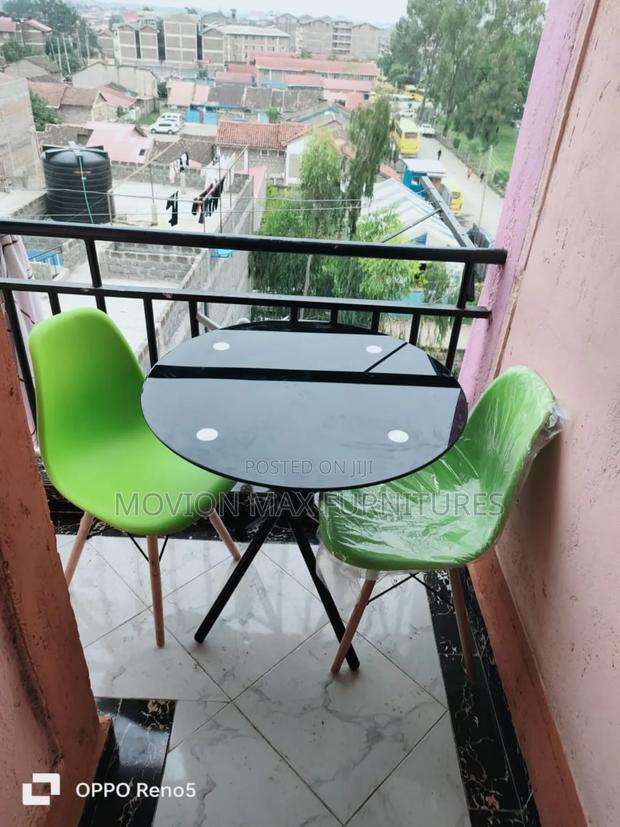 Black Clear Table With 2sets Chairs - main view