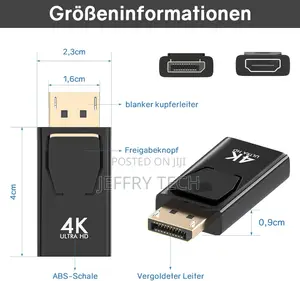 Displayport to Hdmi, Dp to Hdmi, Hd Displayport Adapter With Audio