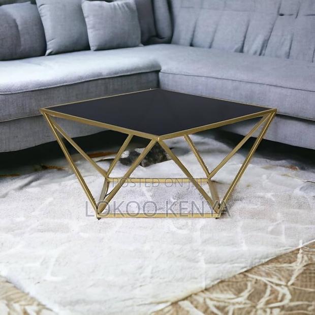 Coffee Table; Glass-Gold Designed Luxury Coffee Table - thumbnail 3