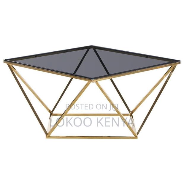 Coffee Table; Glass-Gold Designed Luxury Coffee Table - thumbnail 4