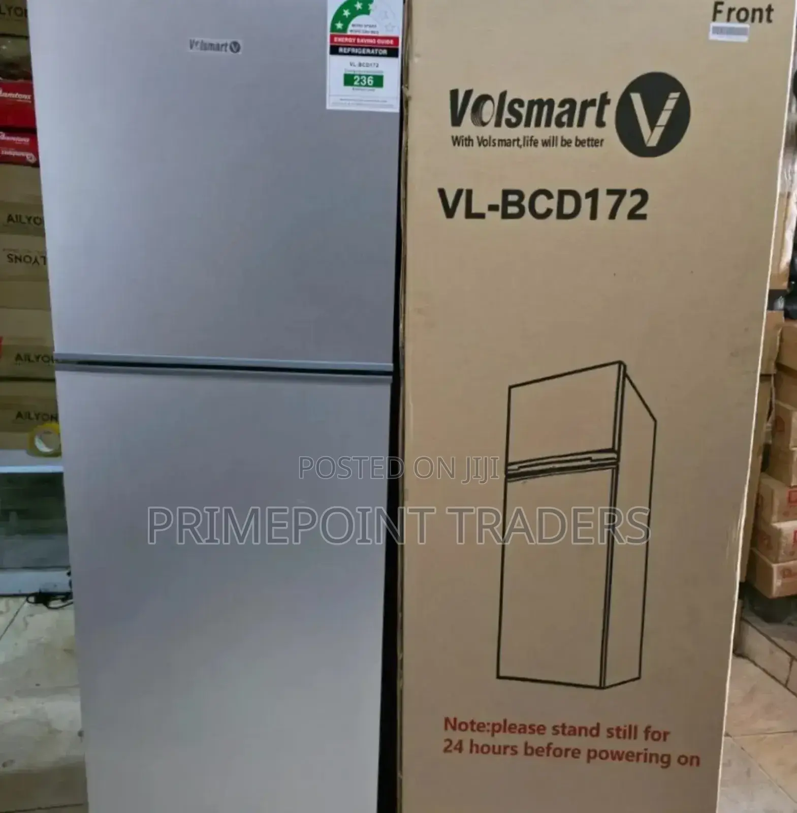 Silver Volsmart 172litres Double Door Refrigerator