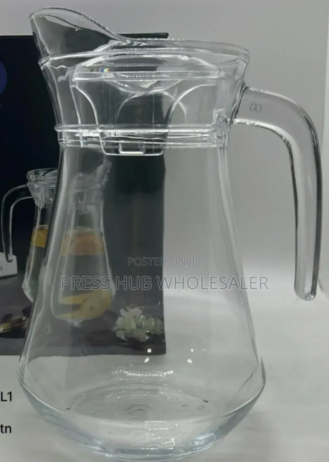 Ribbed Glass Pitcher: 