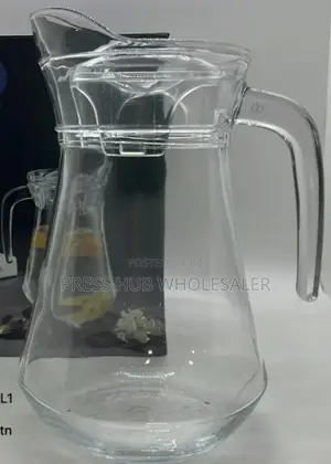 Ribbed Glass Pitcher: 